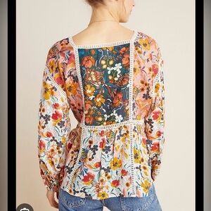 Maeve by Anthropologie Floral Patchwork Women's Blouse